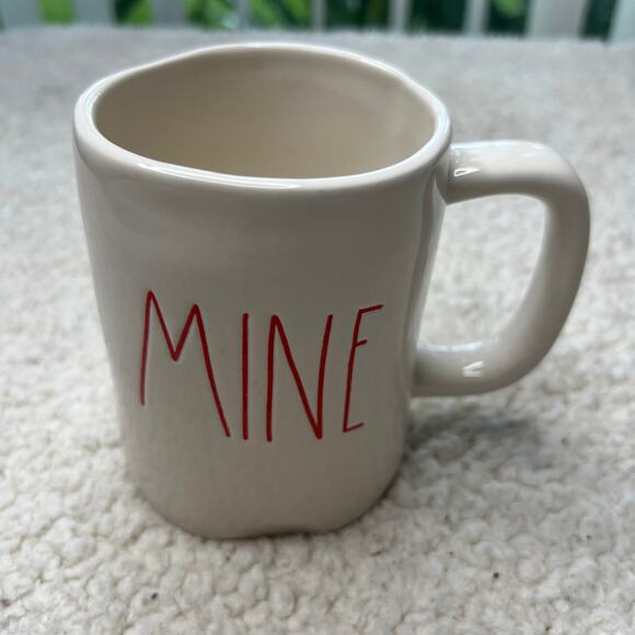 Rae Dunn Artisan Collection Mug "Mine" Red Writing - Picture 1 of 5